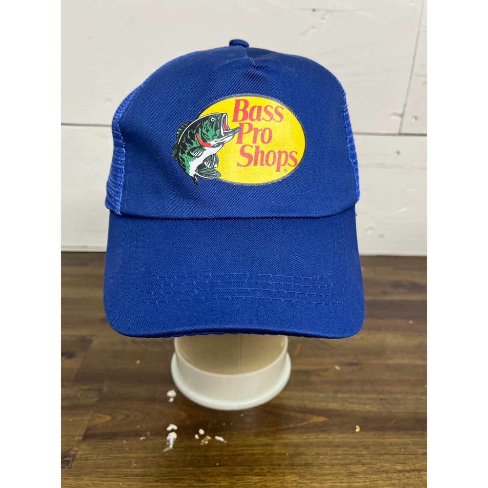 Bass Pro Shops Mesh Trucker Hat Royal Blue Adjustable Snapback Fishing Cap